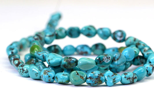 Nevada Turquoise Nugget Beads: 16" Strand, Natural Gemstone Supplies