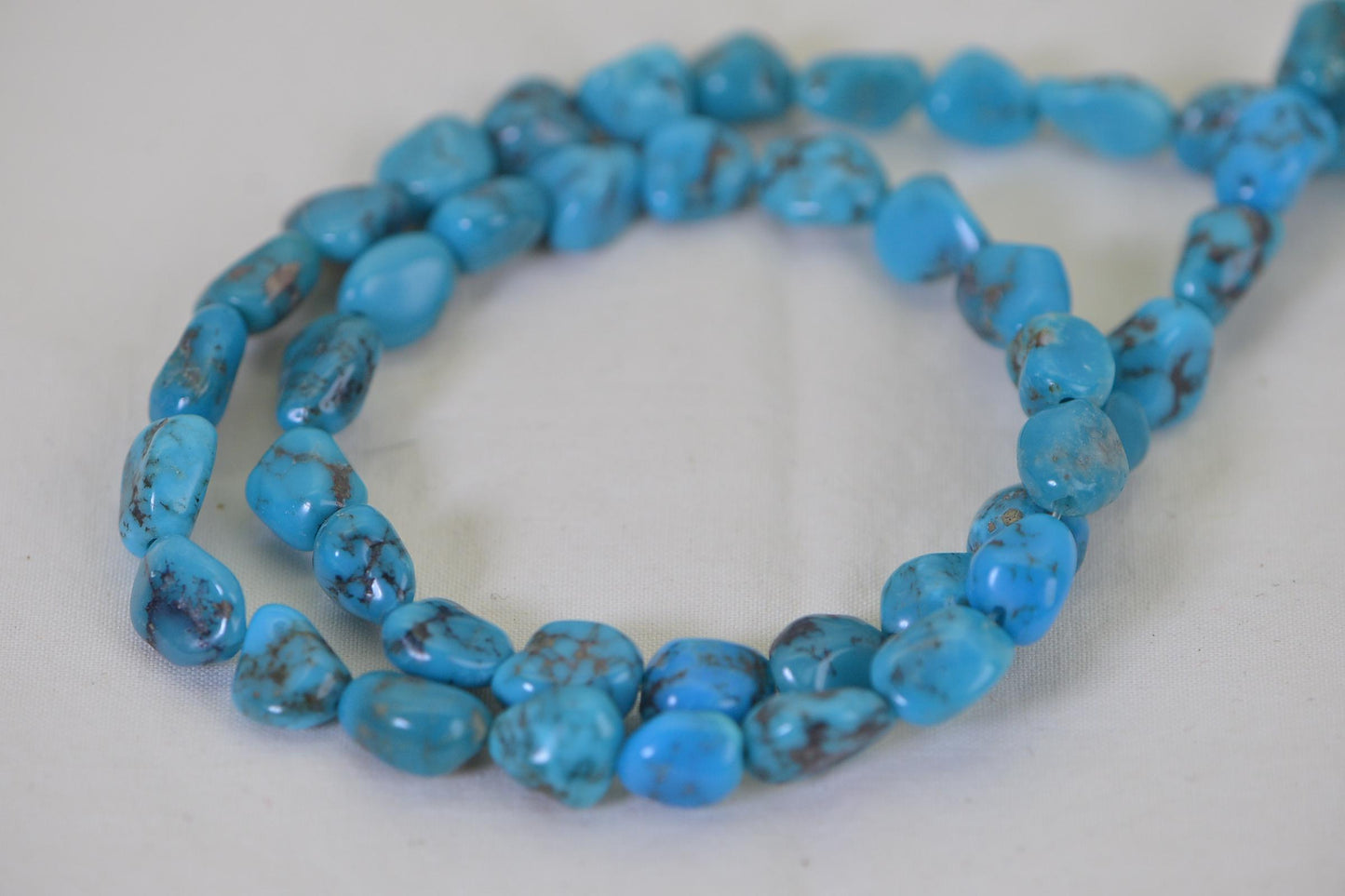 Natural Kingman Turquoise Nugget Beads – Deep Blue Freeform 10mm Strand | Arizona Gemstone