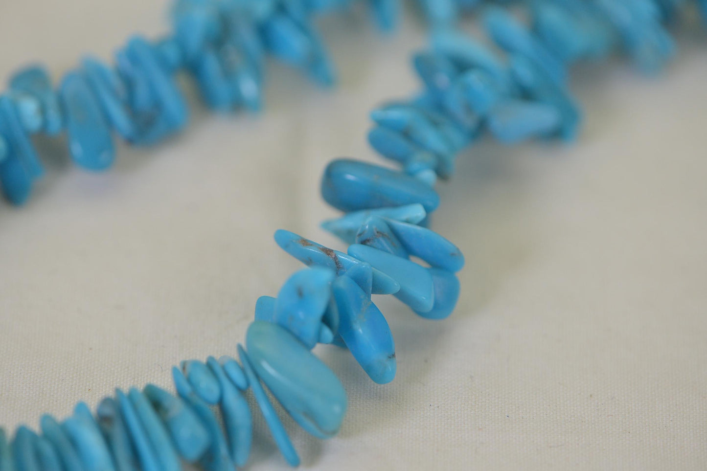 Sleeping Beauty Turquoise Beads Raw Untreated Freeform Chip Strand 16" Natural Turquoise