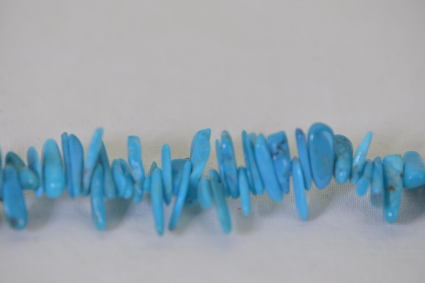 Sleeping Beauty Turquoise Beads Raw Untreated Freeform Chip Strand 16" Natural Turquoise