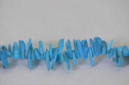 Sleeping Beauty Turquoise Beads Raw Untreated Freeform Chip Strand 16" Natural Turquoise