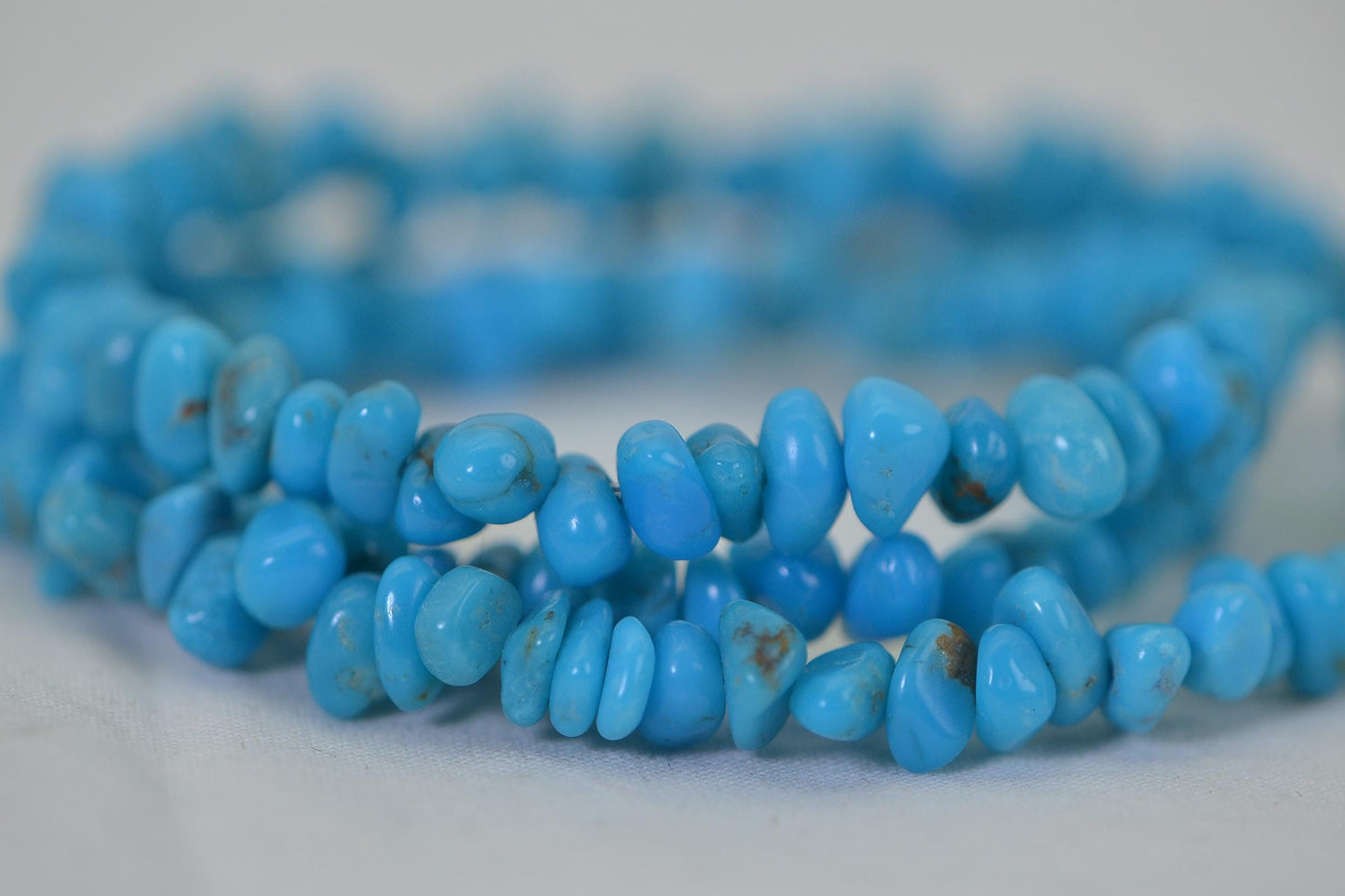 Sleeping Beauty Turquoise Necklace 16" Choker – Genuine Arizona Turquoise Beaded Necklace