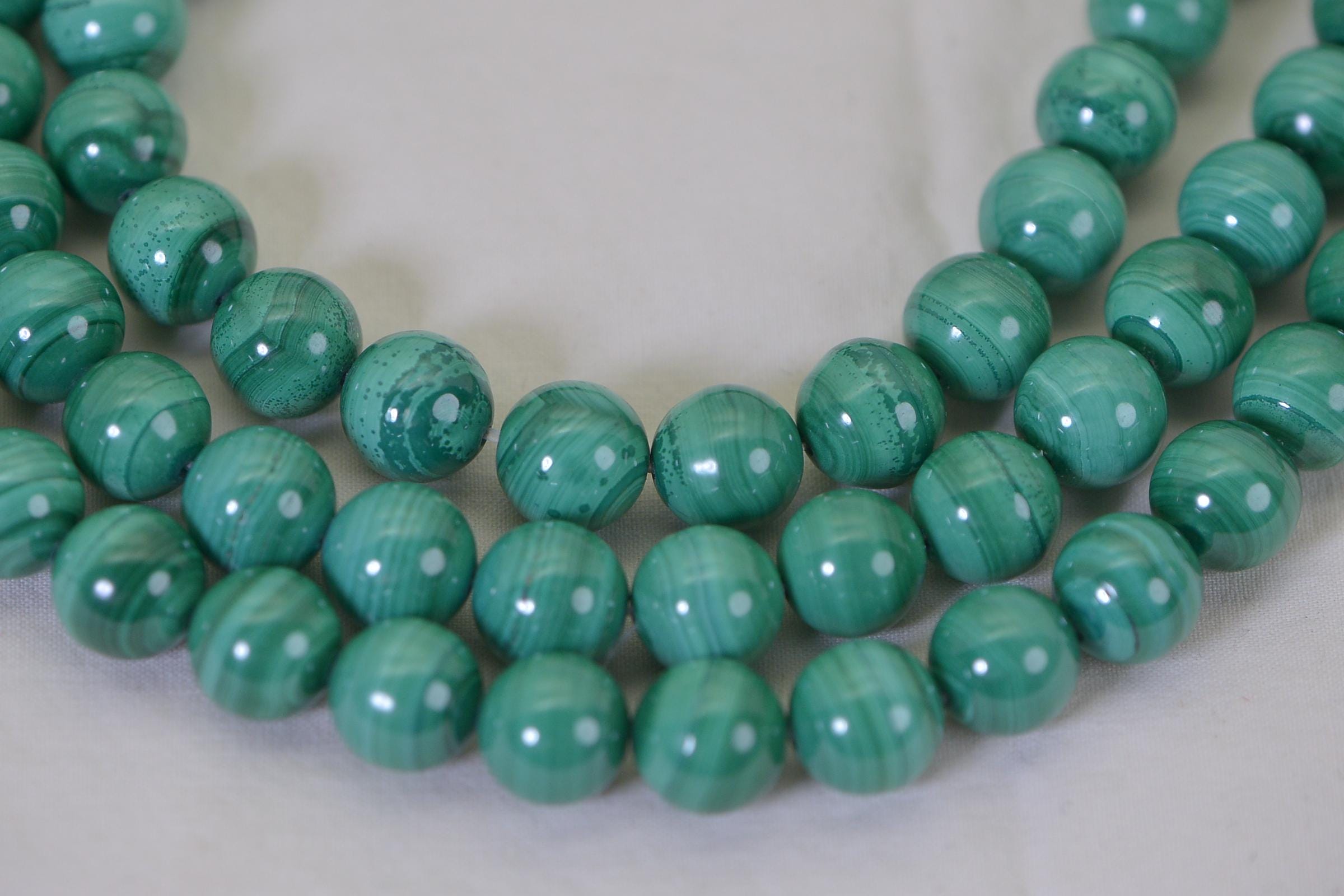 Natural Malachite 10mm Gemstone Beads: Jewelry Making Supplies