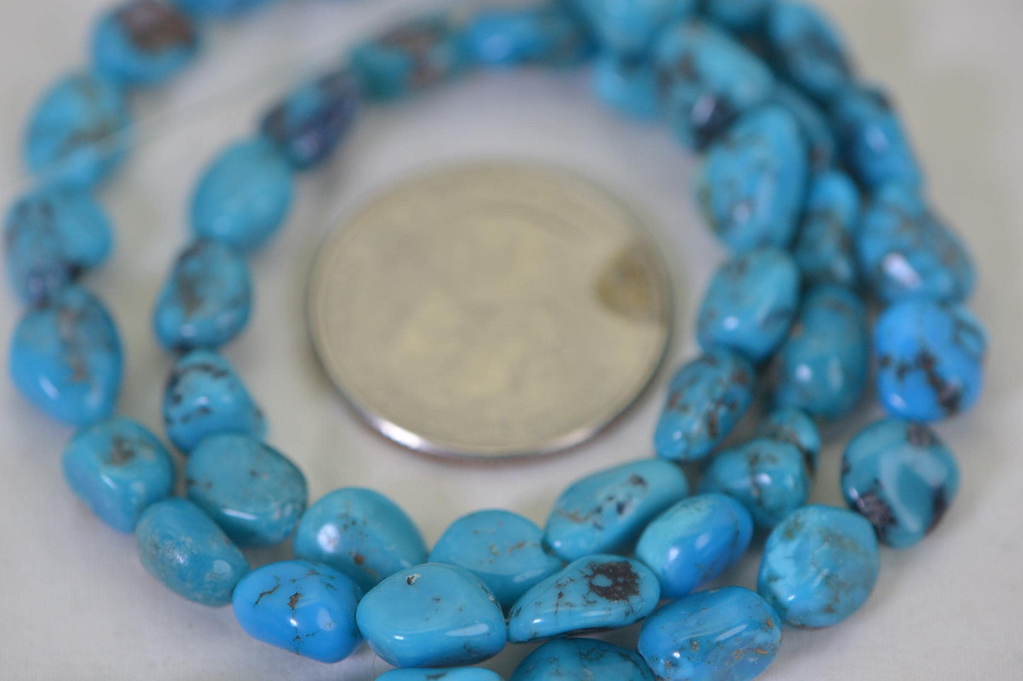 Natural Kingman Turquoise Nugget Beads – Deep Blue Freeform 10mm Strand | Arizona Gemstone