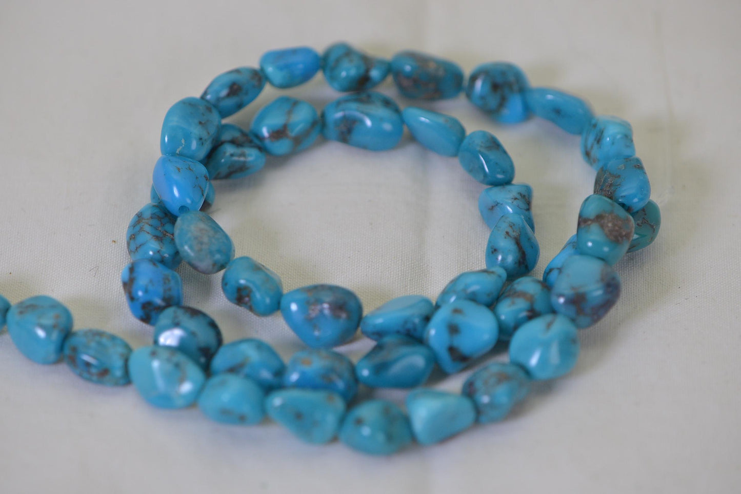 Natural Kingman Turquoise Nugget Beads – Deep Blue Freeform 10mm Strand | Arizona Gemstone