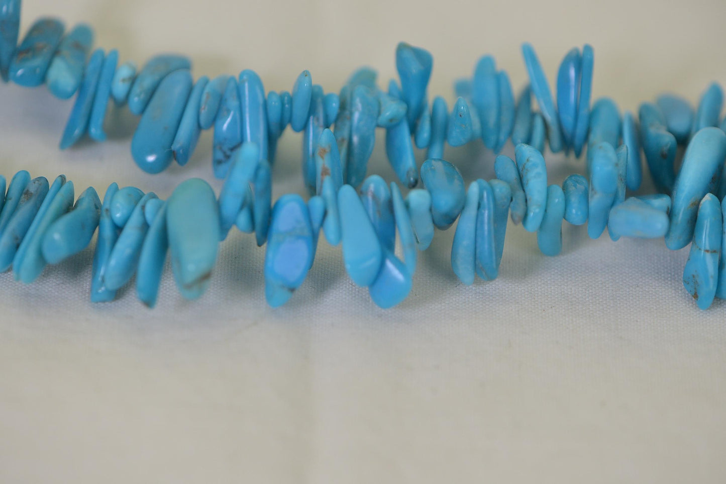 Sleeping Beauty Turquoise Beads Raw Untreated Freeform Chip Strand 16" Natural Turquoise