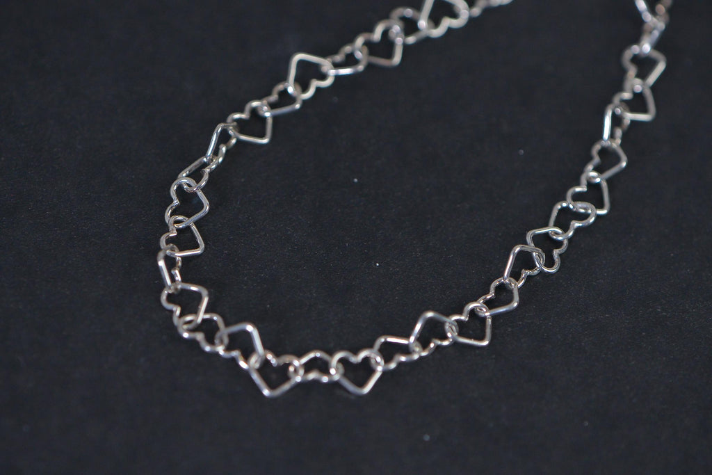 Sterling Silver Heart Link Chain: Italian Necklace Supplies