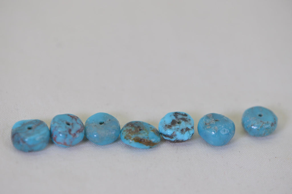 8mm Nevada Turquoise loose Beads Disc Turquoise Beads natural Gemstone Beads Jewelry Making Supplies, pack of 8 Rondelle beads