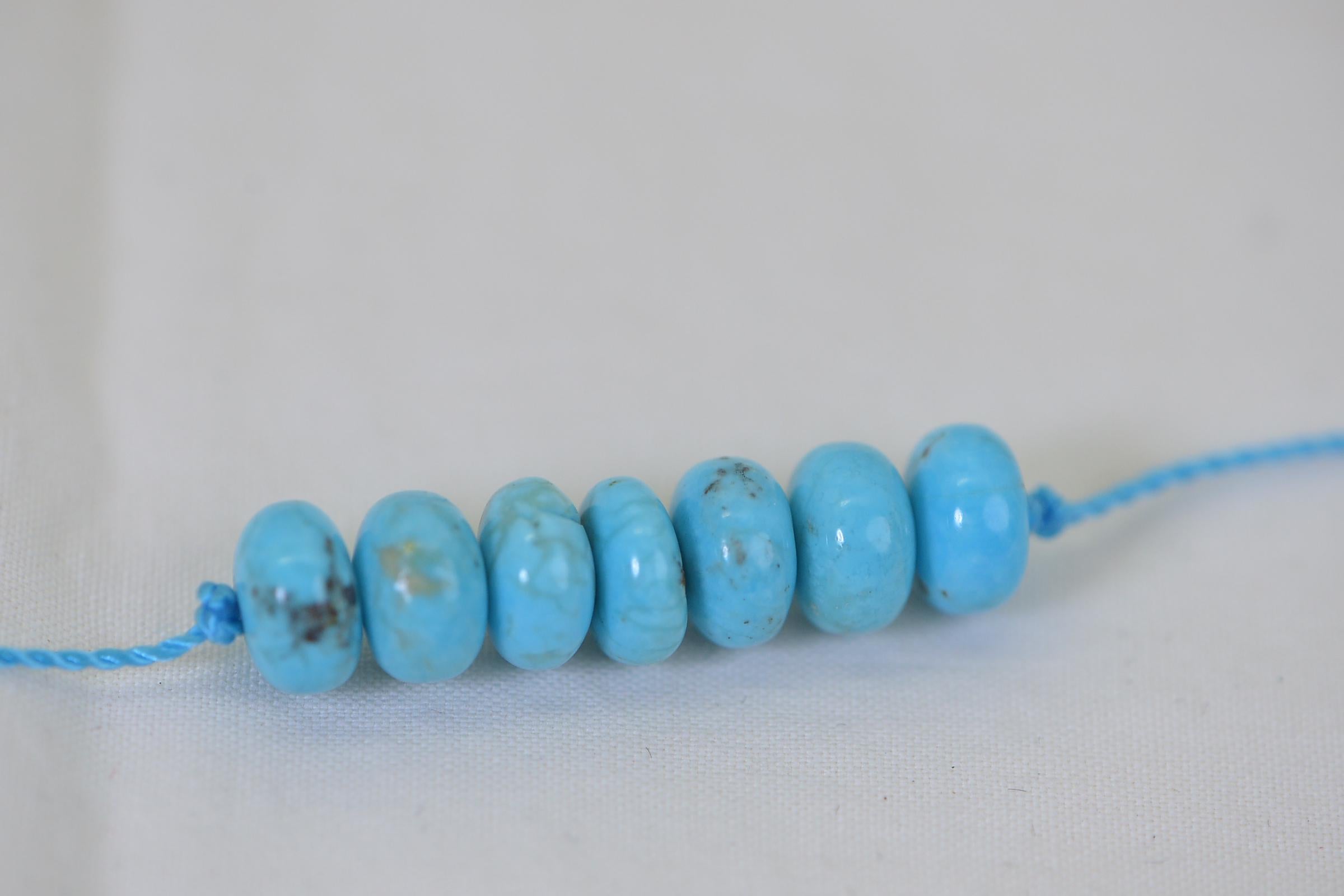 Arizona Sleeping Beauty Turquoise, Rondelle beads  Flat Disc , Natural Turquoise Beads, Gemstone Beads