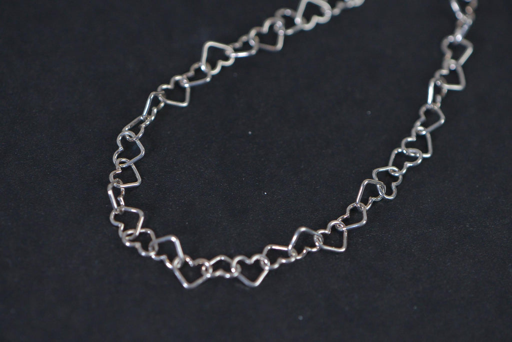 Sterling Silver Heart Link Chain: Italian Necklace Supplies