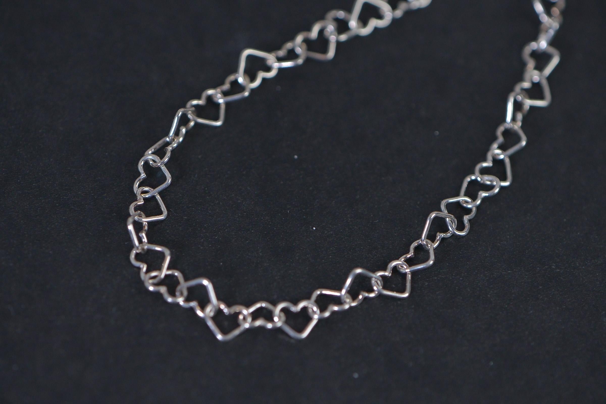 Sterling Silver Heart Link Chain: Italian Necklace Supplies