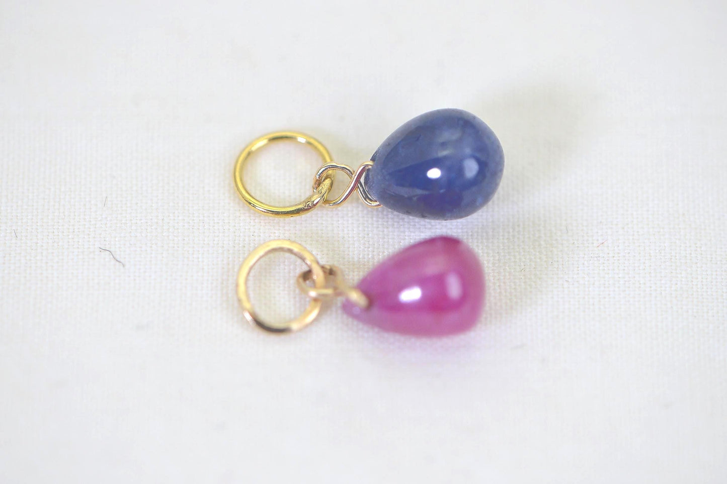 Handmade Raspberry Ruby Pendant: 14K Gold Wire Wrap, July Birthstone