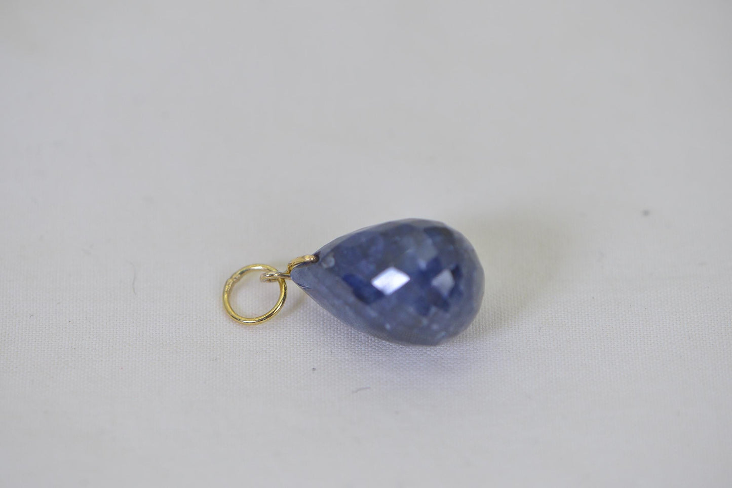 16ctw Sapphire Dark Blue Facet Large Teardrop Charm corundum sapphire