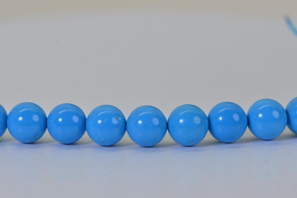 6mm Sleeping Beauty Turquoise Beads  Round  Smooth Finish Natural Gemstone Beads