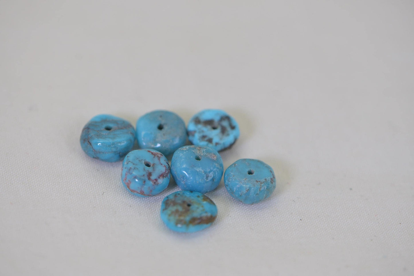 8mm Nevada Turquoise loose Beads Disc Turquoise Beads natural Gemstone Beads Jewelry Making Supplies, pack of 8 Rondelle beads