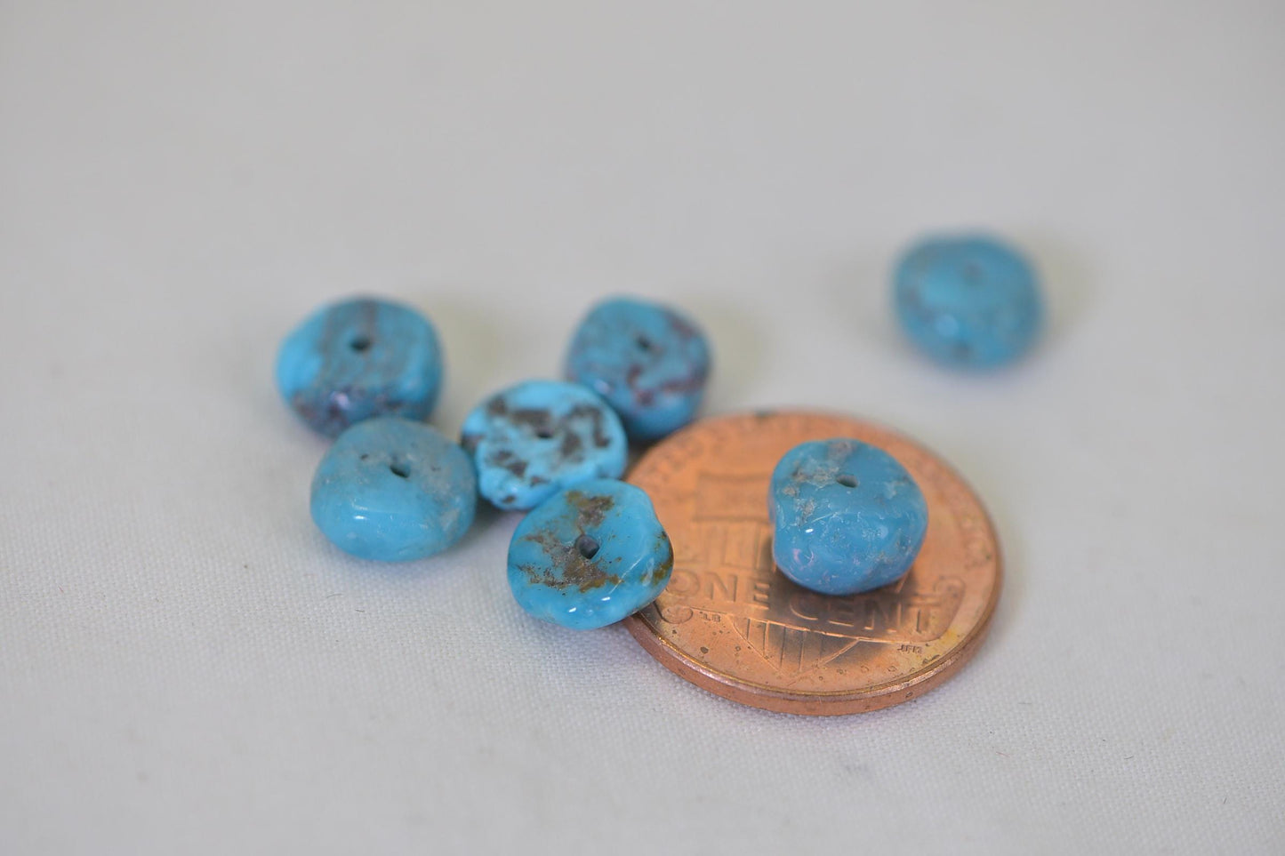 8mm Nevada Turquoise loose Beads Disc Turquoise Beads natural Gemstone Beads Jewelry Making Supplies, pack of 8 Rondelle beads