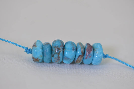 8mm Nevada Turquoise loose Beads Disc Turquoise Beads natural Gemstone Beads Jewelry Making Supplies, pack of 8 Rondelle beads