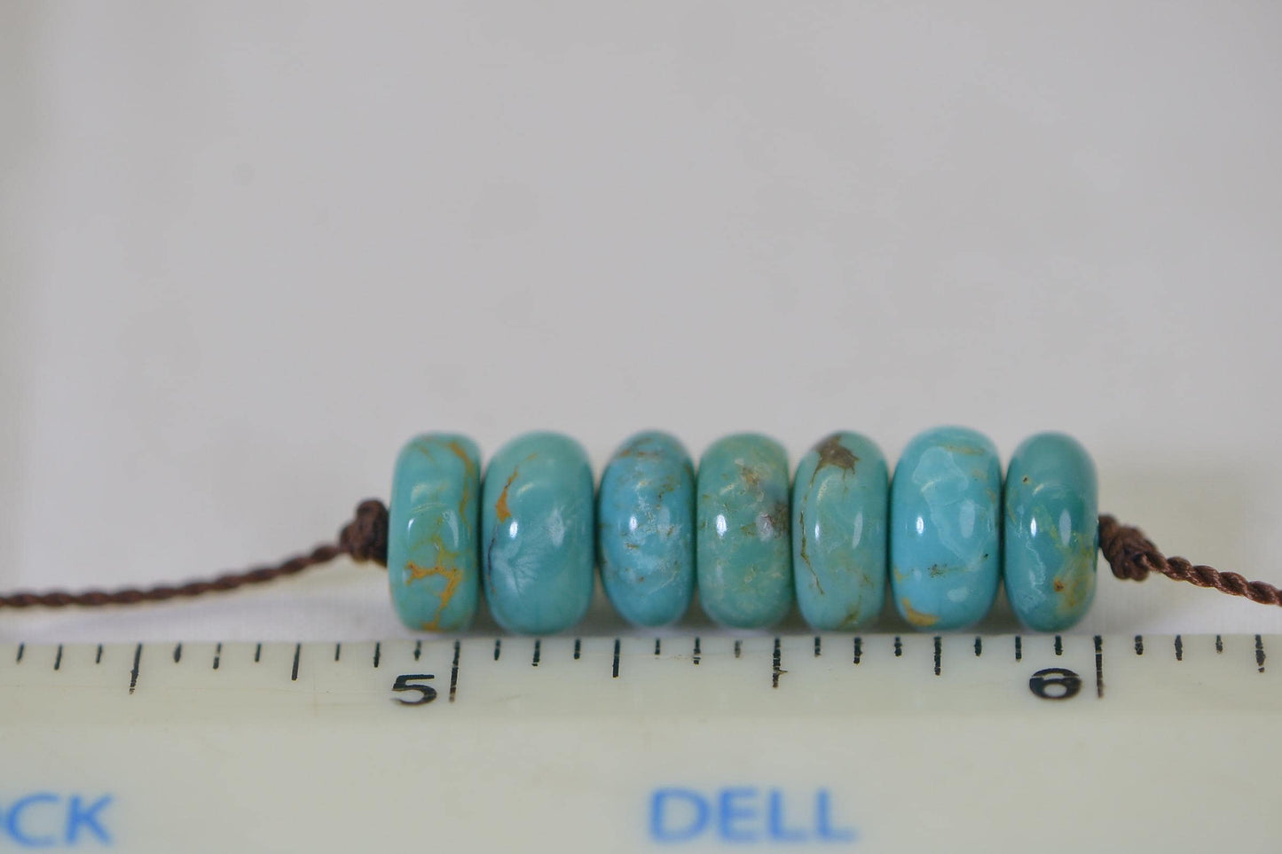 8mm Kingman Turquoise loose Beads, Disc Turquoise Beads, natural Gemstone Beads, Jewelry Making Supplies, pack of 7 Rondelle beads