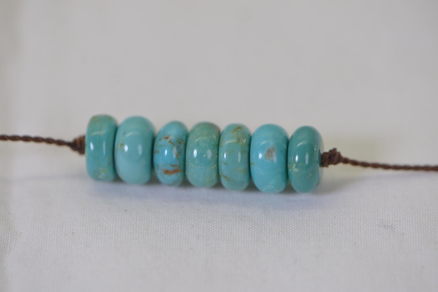 8mm Kingman Turquoise loose Beads, Disc Turquoise Beads, natural Gemstone Beads, Jewelry Making Supplies, pack of 7 Rondelle beads