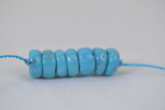 8mm Nevada Turquoise loose Beads Disc Turquoise Beads natural Gemstone Beads Jewelry Making Supplies, pack of 7 Rondelle beads