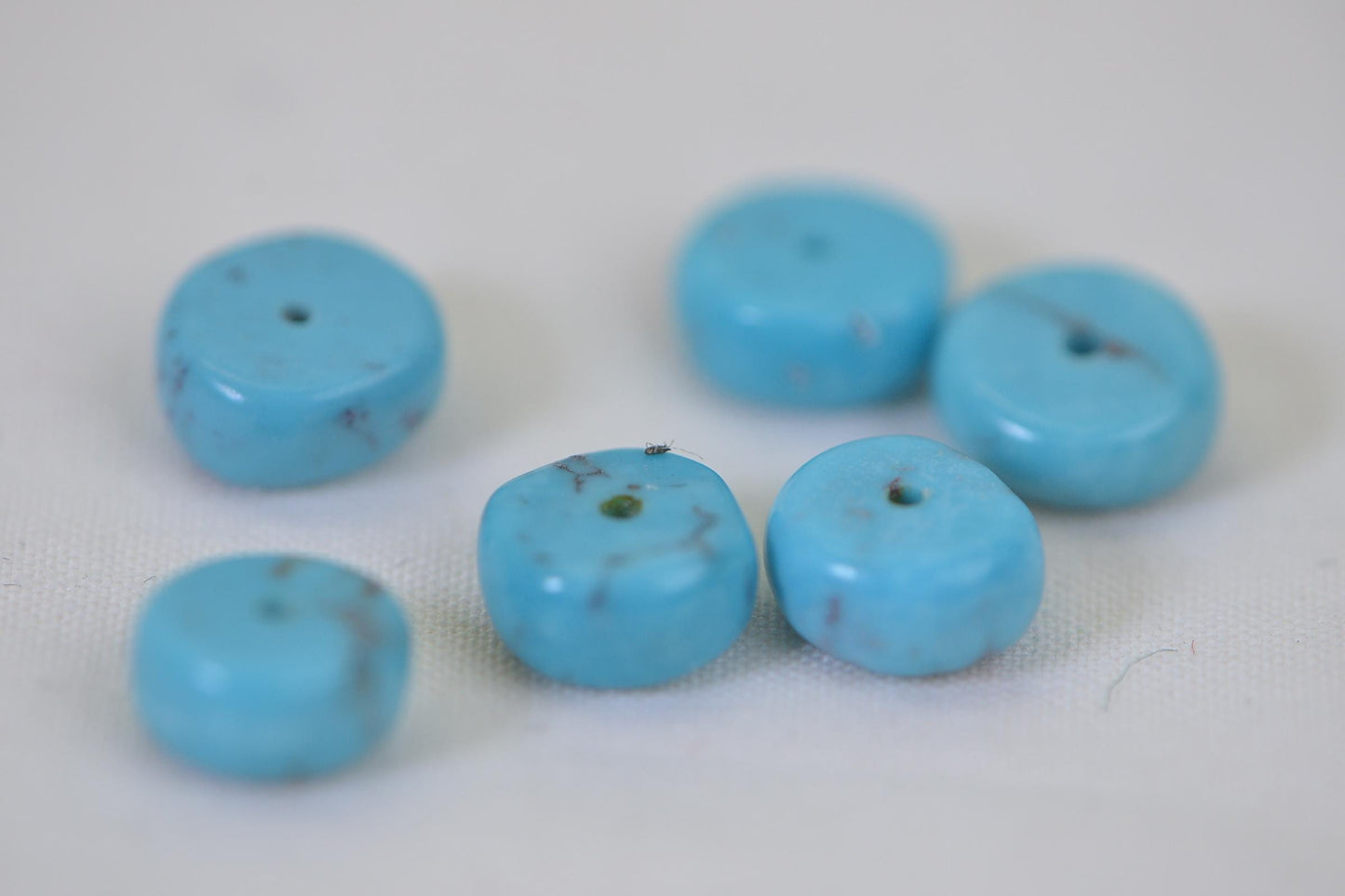 8mm Nevada Turquoise loose Beads Disc Turquoise Beads natural Gemstone Beads Jewelry Making Supplies, pack of 7 Rondelle beads
