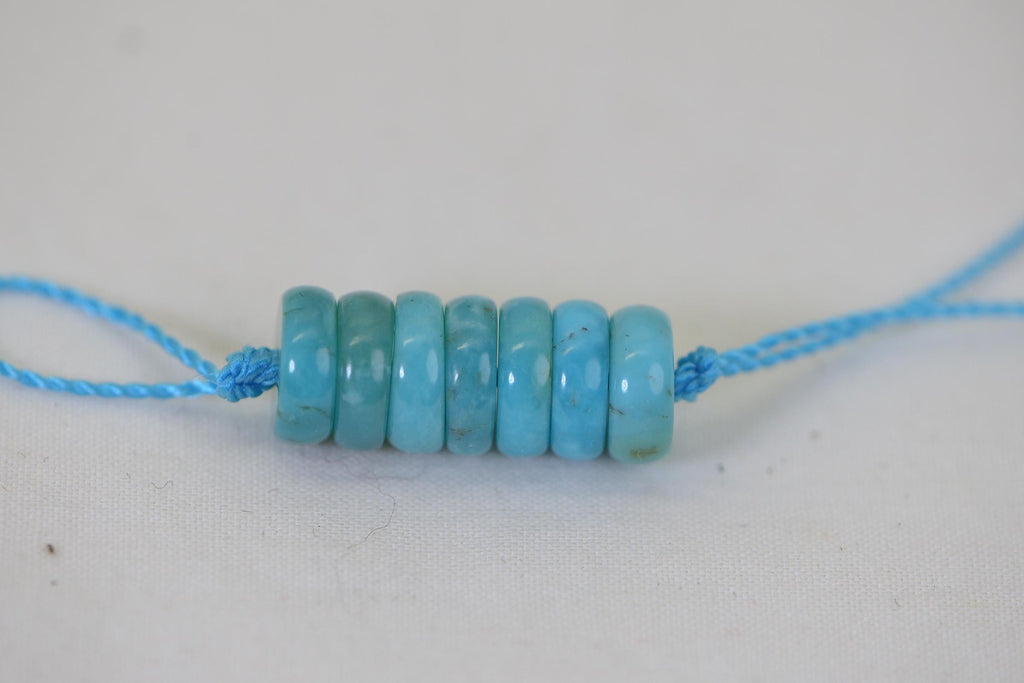 Natural Arizona blue Turquoise 8mm Donut Pendant 7 pieces lot