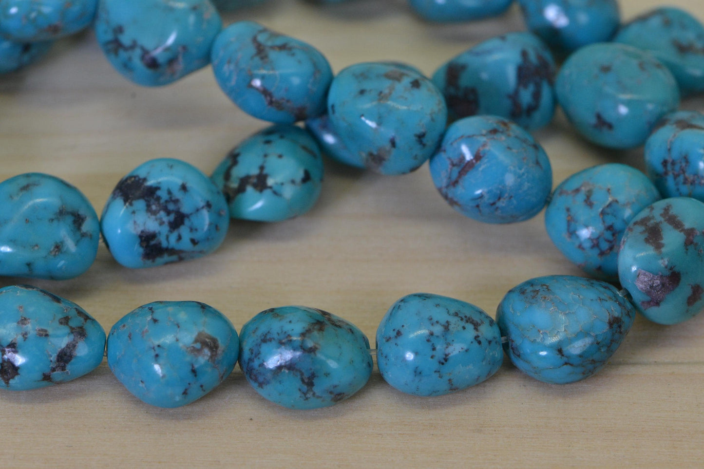 Nevada Blue Turquoise Nugget Beads: Natural Gemstone Jewelry Supplies