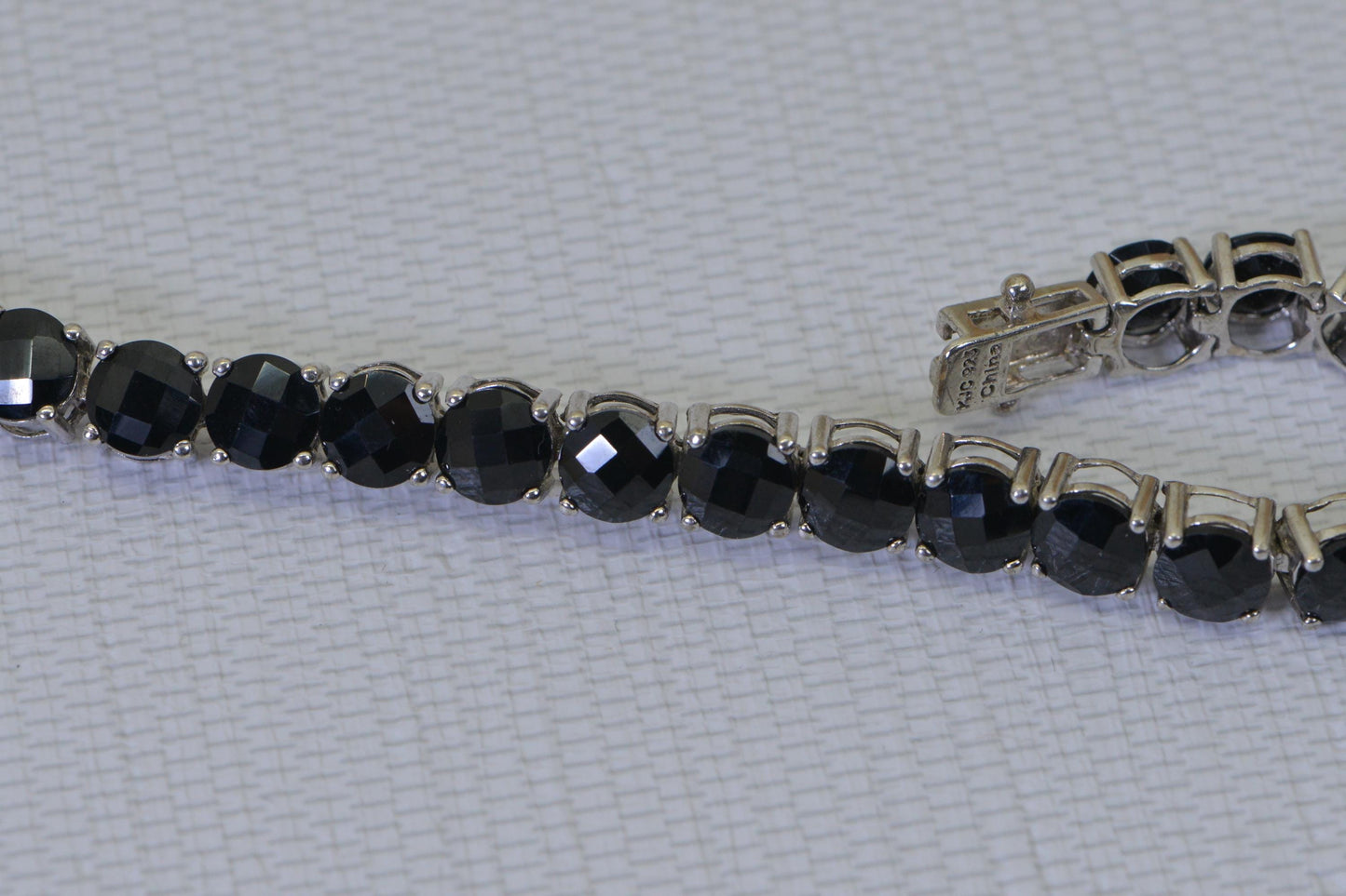 Black Diamond Tennis Bracelet in  925 Sterling Silver Multi Stone Bracelet Vintage Jewelry