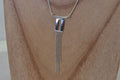 Bow  Chain Sterling Silver Lariat Tacel  Necklace: rectangle