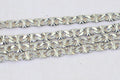 14K White Gold Over Sterling Silver Chain  Diamond Cut Flat Anchor Link