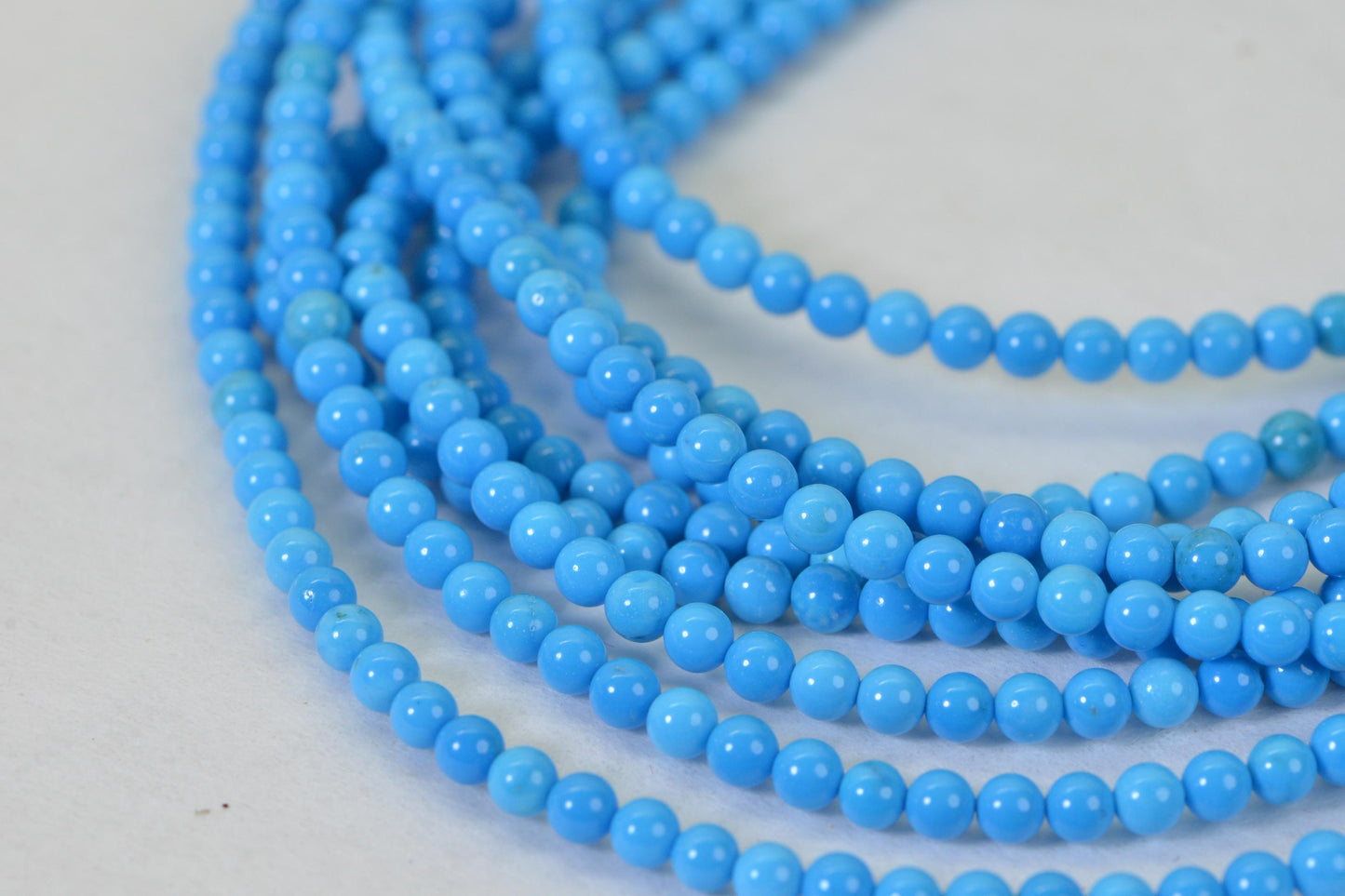 Arizona Turquoise Sleeping Beauty Round Beads 3.5 mm  Natural Gemstone Beads Smooth Glossy Half Strand Beads, Blue Turquoise ,