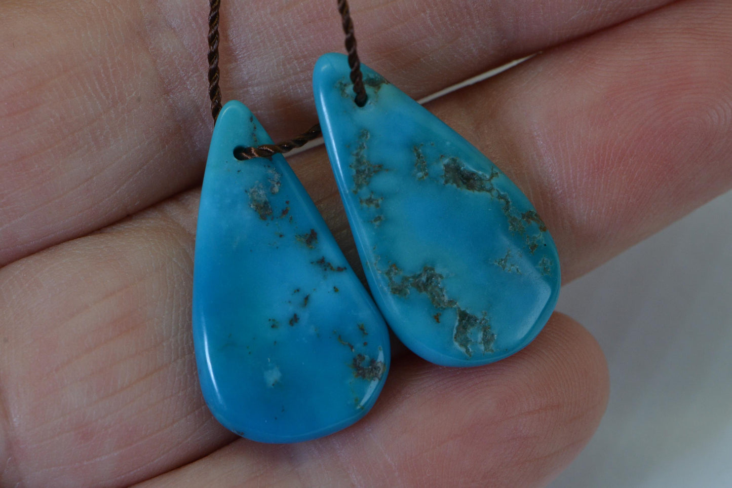 Sleeping Beauty Turquoise Teardrop Beads: Arizona Gemstone (24.5X13.5mm)