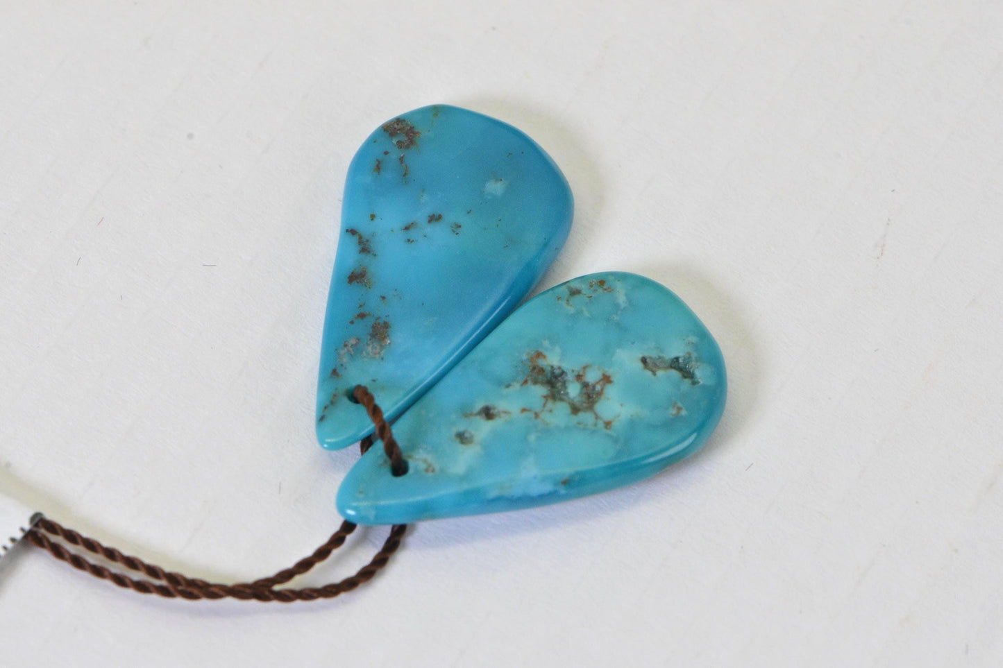 Sleeping Beauty Turquoise Teardrop Beads: Arizona Gemstone (24.5X13.5mm)