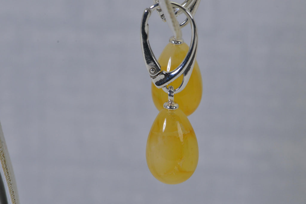 Butterscotch Amber Sterling Silver Drop  Earrings