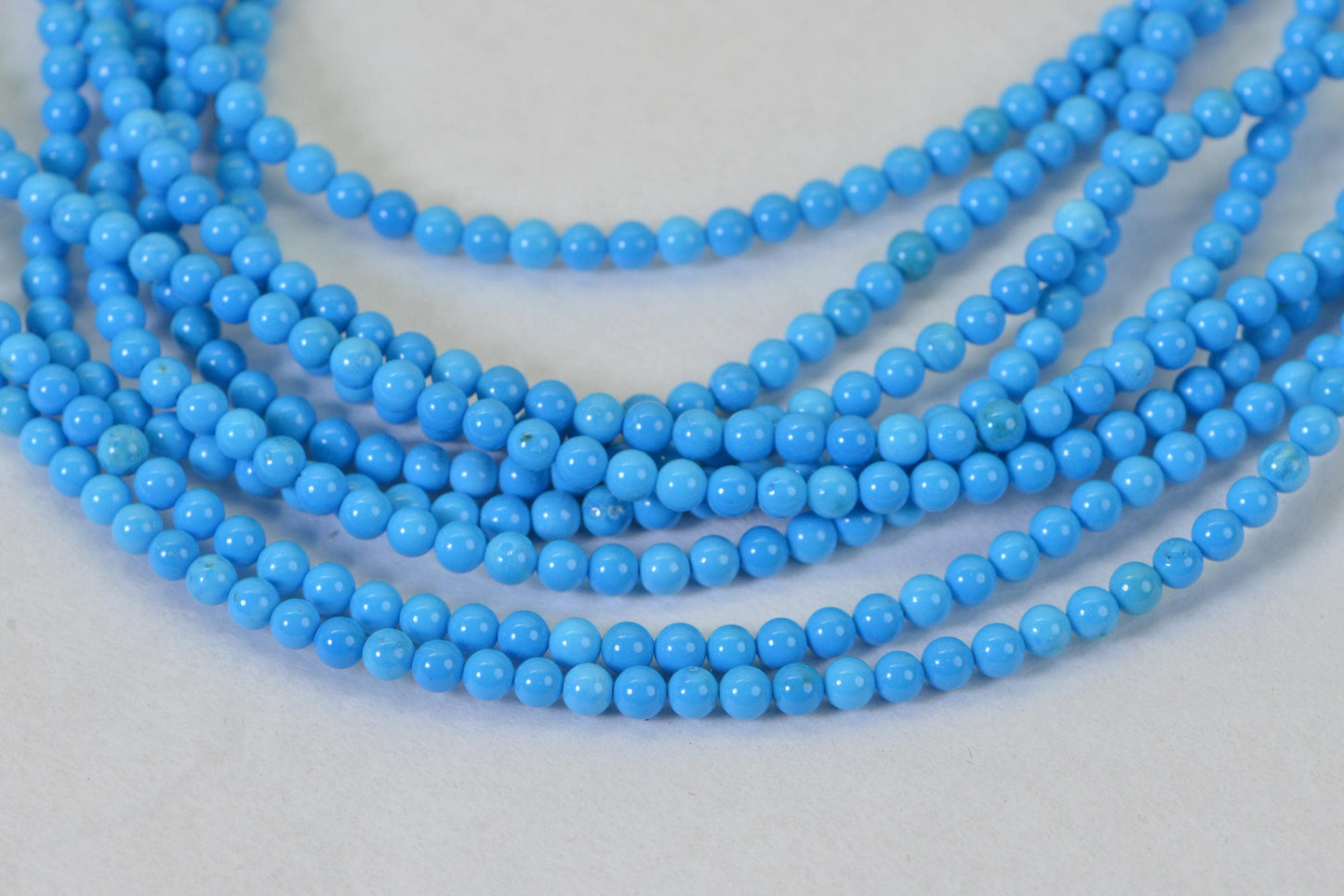 Arizona Turquoise Sleeping Beauty Round Beads 3.5 mm  Natural Gemstone Beads Smooth Glossy Half Strand Beads, Blue Turquoise ,