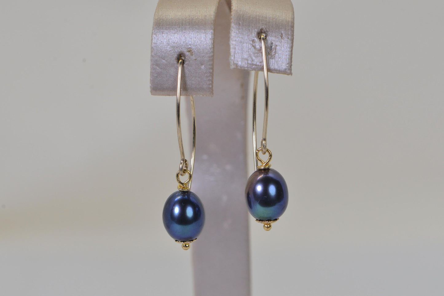 Tahitian Black Pearl Earrings, AAA Quality, 14K Gold Filled