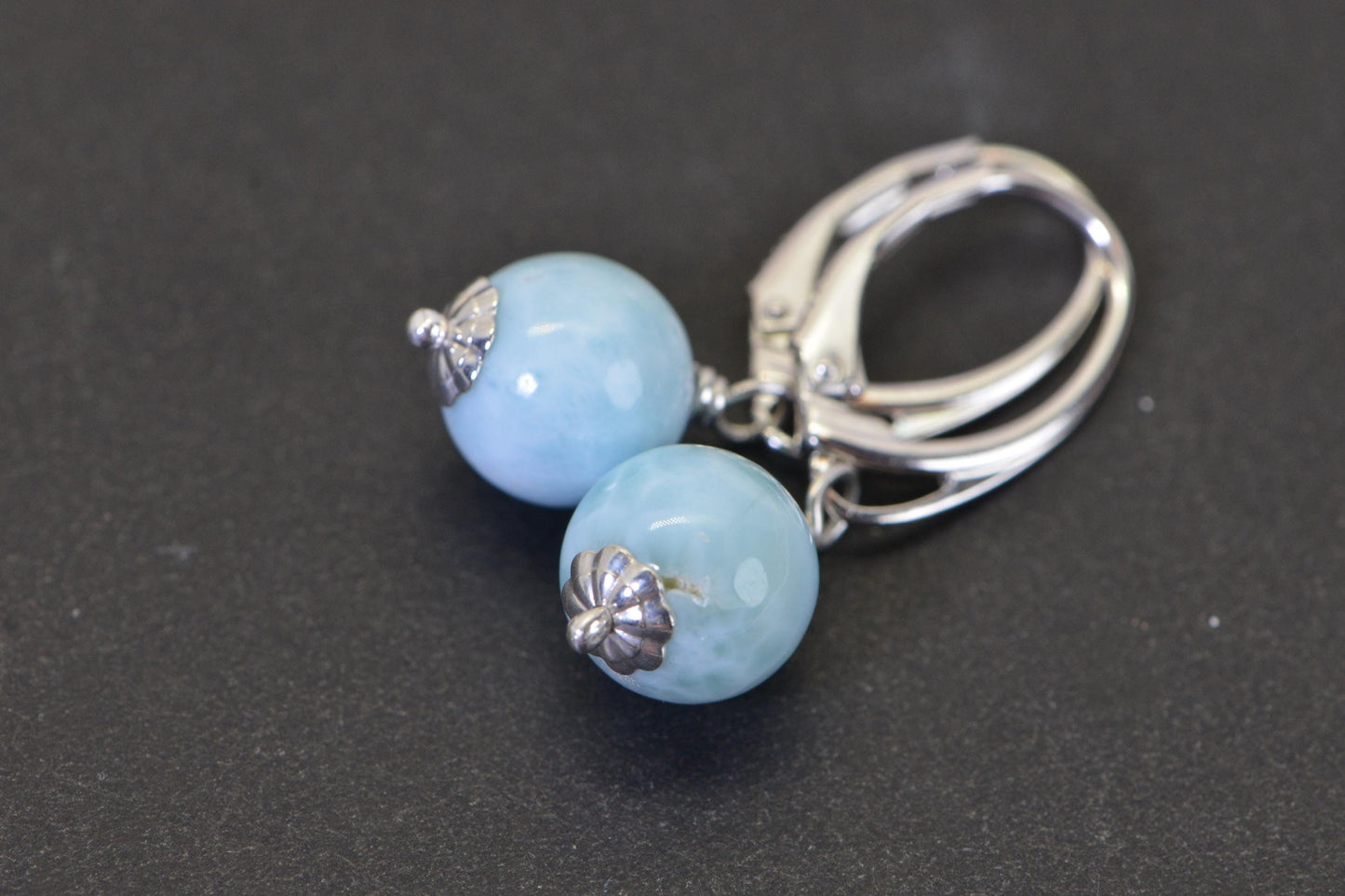 Minimalist Earrings Gemstone Turquoise  Blue Sleeping Beauty  Earrings Wire Wrapped Sterling Silver Drops