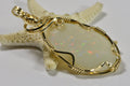 Australian Opal Pendant: 14K Gold Wire Wrapped Coober Pedy Teardrop Necklace