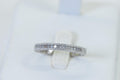 14K White Gold Natural Diamond Band Ring One Row Vintage Engagement Wedding Band