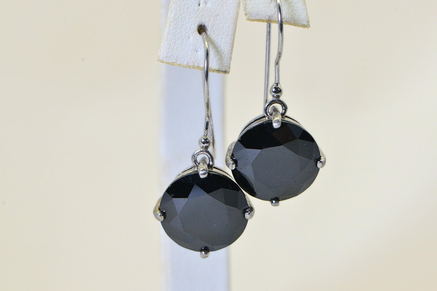 Natural Australian Black Tourmaline Earrings – Sterling Silver, Rhodium Finished