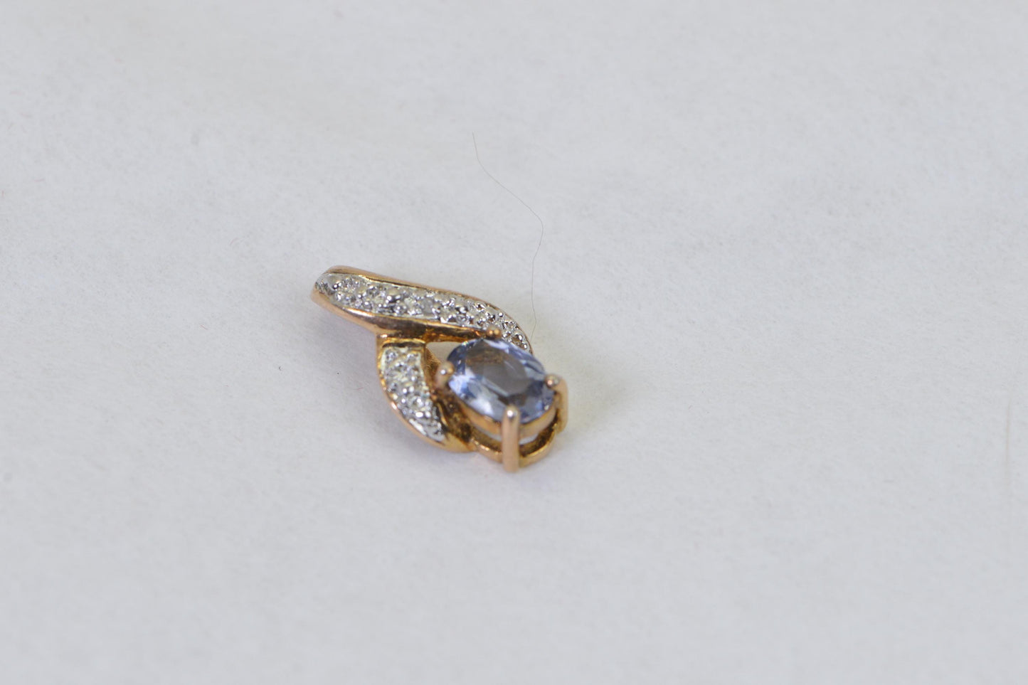 Natural Alexandrite & Diamond Vintage Pendant – Two-Tone 14K Gold Plated Silver