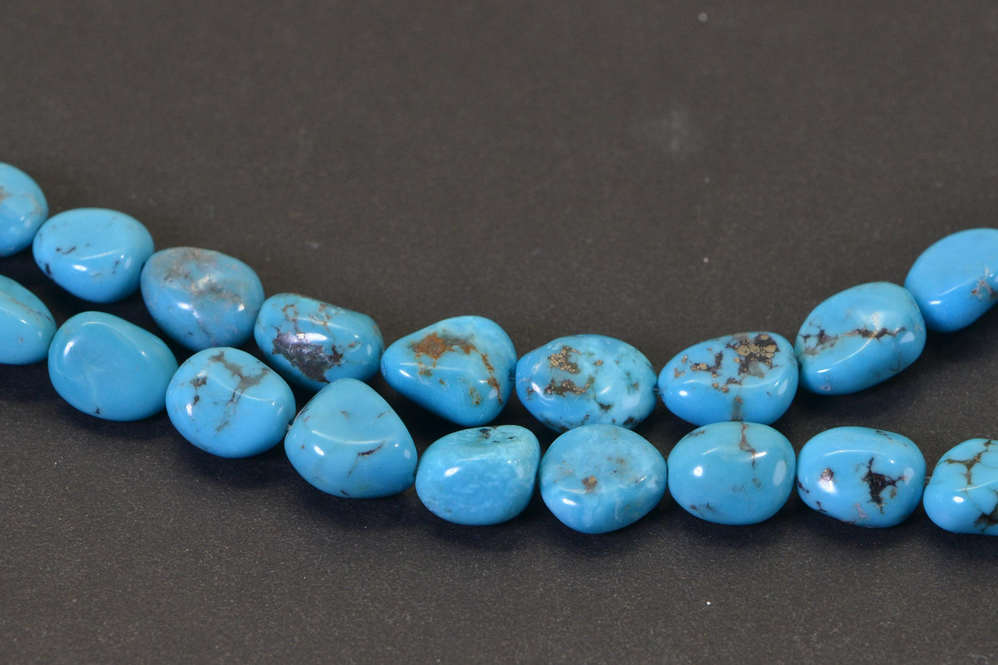Sleeping Beauty Turquoise Nugget Beads 13.5x10mm Blue Freeform Smooth Glossy 16" Strand