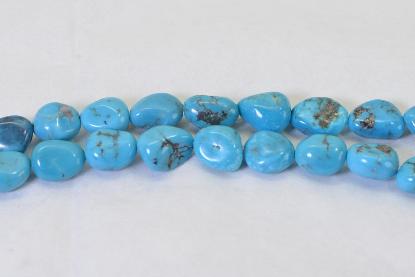 Sleeping Beauty Turquoise Nugget Beads 13.5x10mm Blue Freeform Smooth Glossy 16" Strand