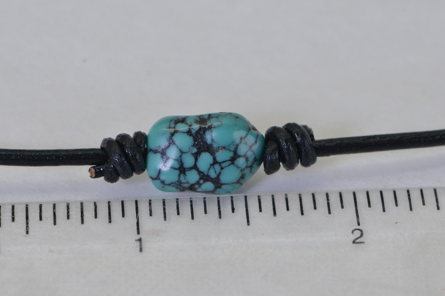 American Spiderweb Turquoise Leather Neacklace Choker – Natural & Untreated