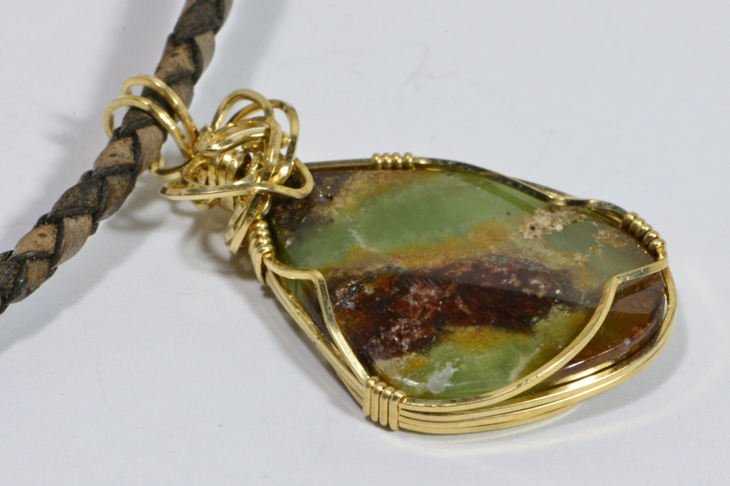 Wire Wrapped Chrysocolla Necklace, 14k Gold Filled, Handmade Jewelry