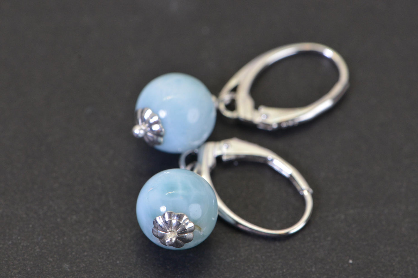 Minimalist Earrings Gemstone Turquoise  Blue Sleeping Beauty  Earrings Wire Wrapped Sterling Silver Drops