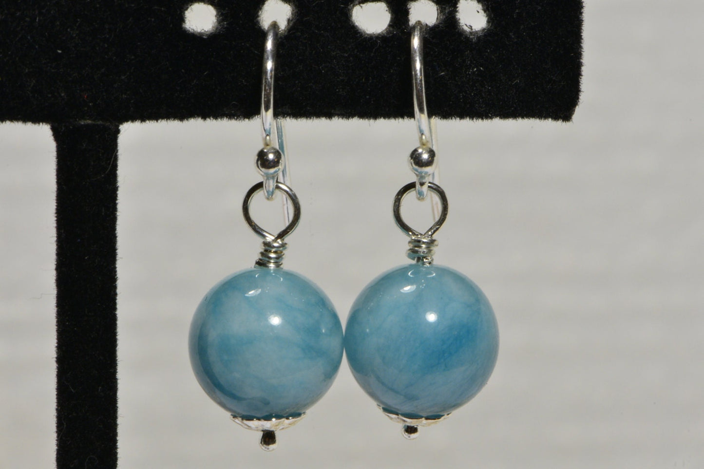 Larimar Quartz Sterling Silver Earrings: Handmade Gemstone Jewelry