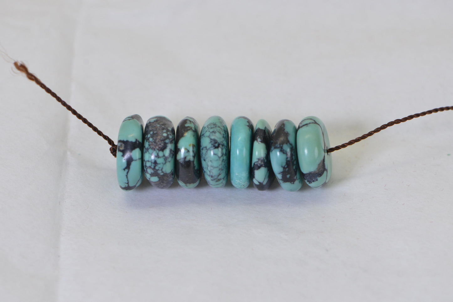 Nevada Spider Web Turquoise Beads: Rondelle Disc Jewelry Making Supplies