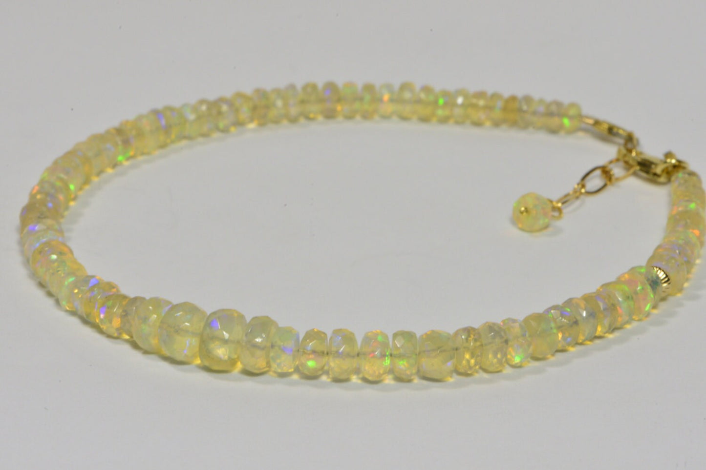 Ethiopian Welo Opal Beaded Bracelet, 14K Gold Filled Clasp