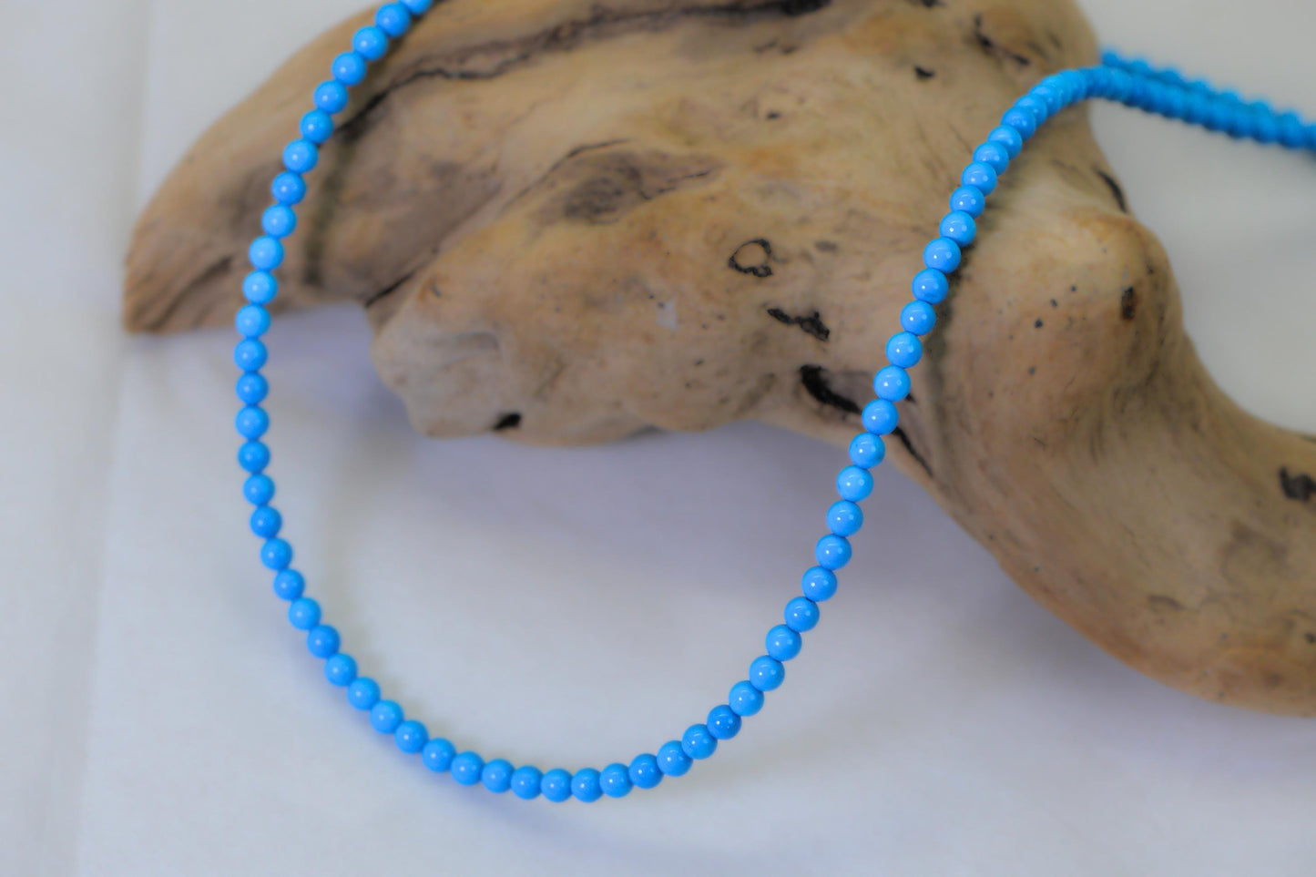 Custom order - 2mm Sleeping Beauty Turquoise Choker:14K GF clasp  Bead Necklace